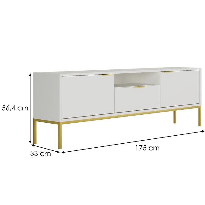 TV Stolek 175 Austin Bílá/Zlatá
