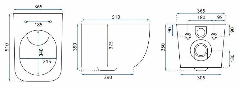 07RA+REA-C8006 ZAVESNE WC MARTIN RIMLESS DUROPLAST WHITE