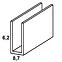 Profil U PVC bily lesk 6.2x8.7x1000,2