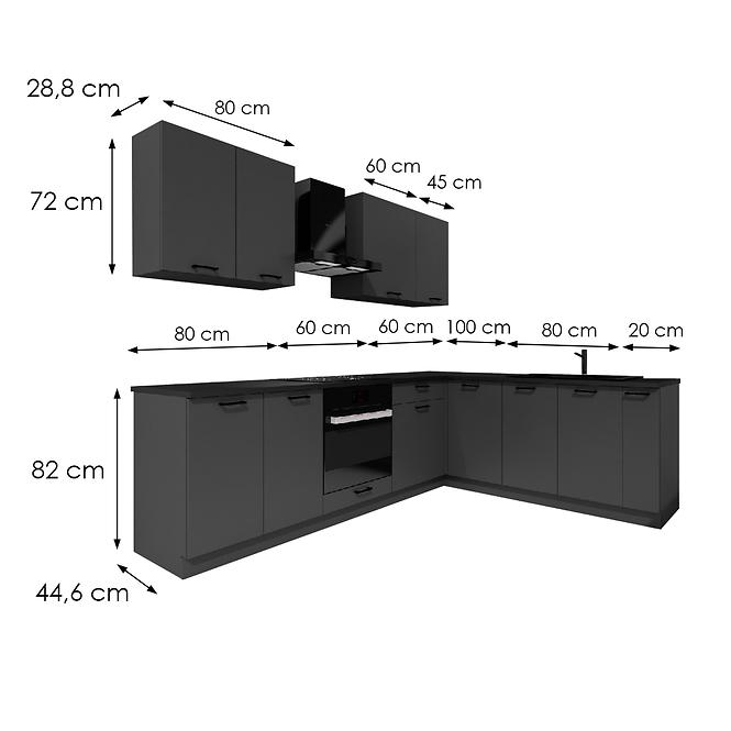Kuchyňská linka Anika 200/260 grafit/grafit