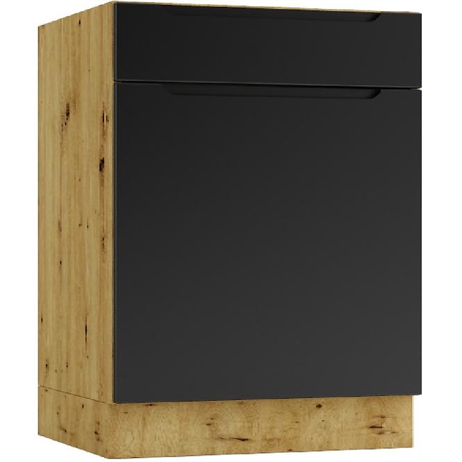 Kuchyňská skříňka Isabel D60S/1 P/L černá/artisan