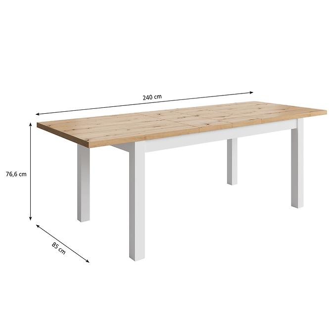 Stůl Agat 160+2x40 artisan/bílá