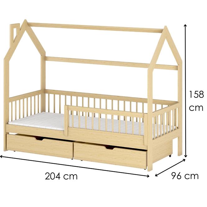 Posteľ Domček Oskar 90x200 pine