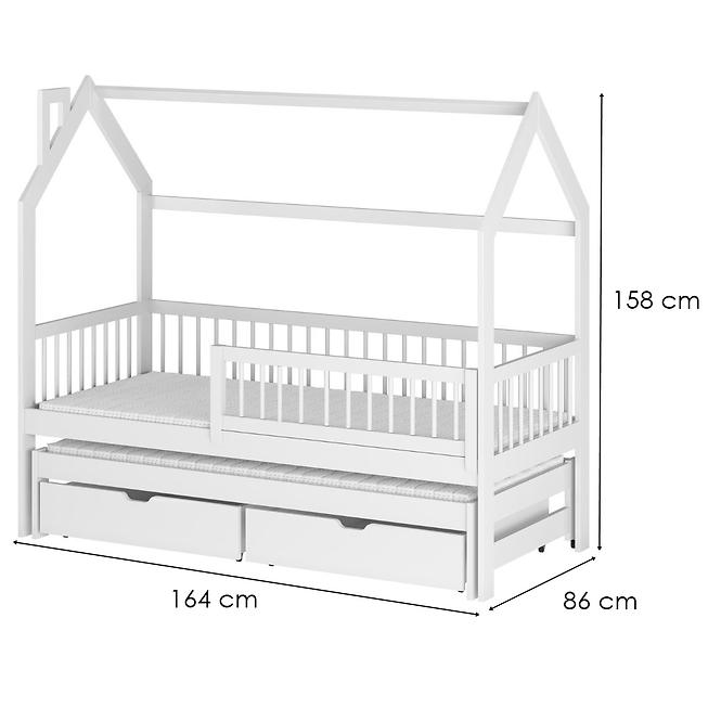 Posteľ Domček Papi 80x160 white