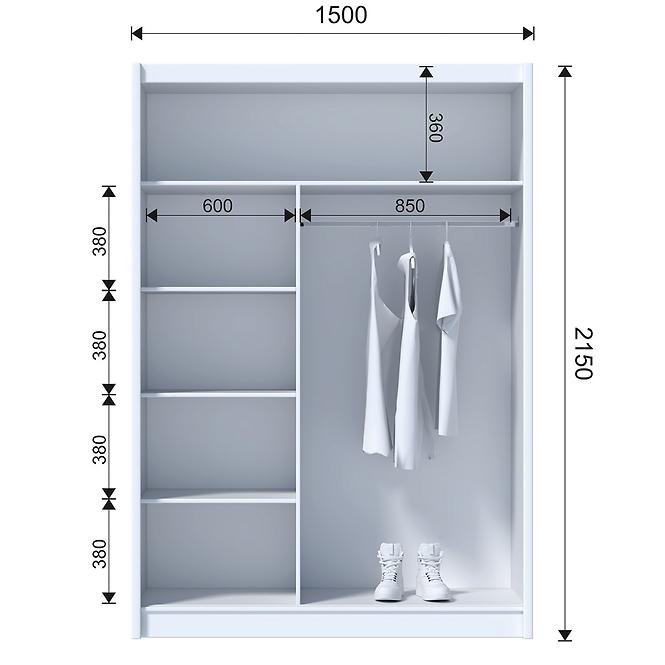 Skříň DUO 150 bílá/beton