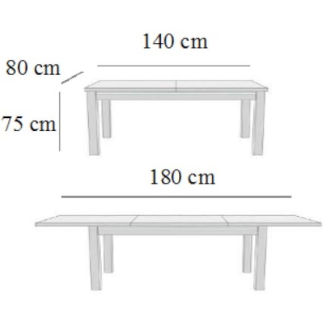 Stůl 140x80+40 Ořech