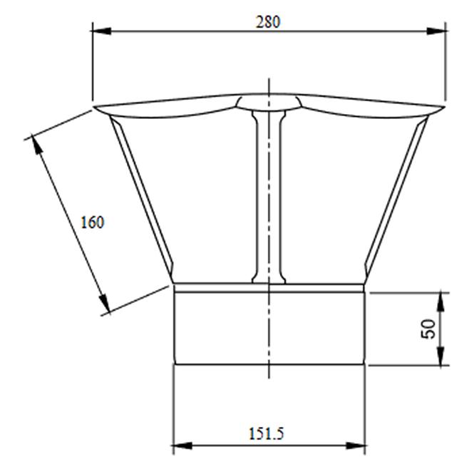 Ventilační stříška 140 DPOK32