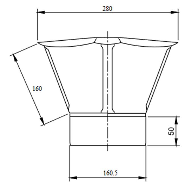 Ventilační stříška 160 DPOK32