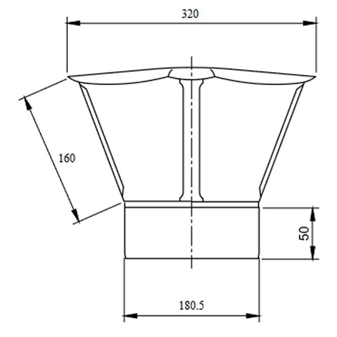 Ventilační stříška 180 DPOK32