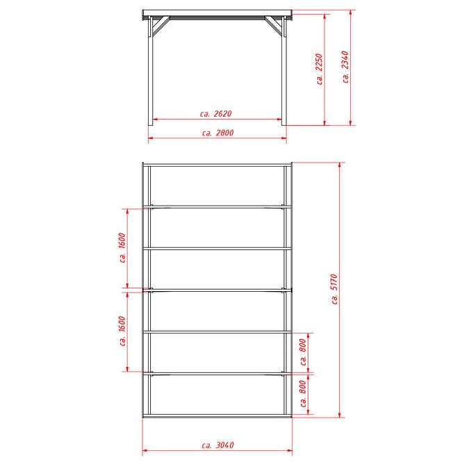 Garážové stání 3x5x2,35m