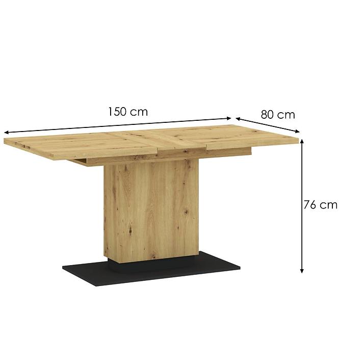 Stůl 120/180x76x80 artisan/černý