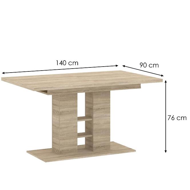 Stůl 140/220x76x90 sonoma