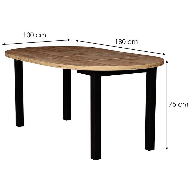 Stůl St-55 100+2x40 wotan/černá