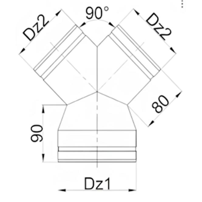 Tvarovka Y-kus 125 2X100/DPO62