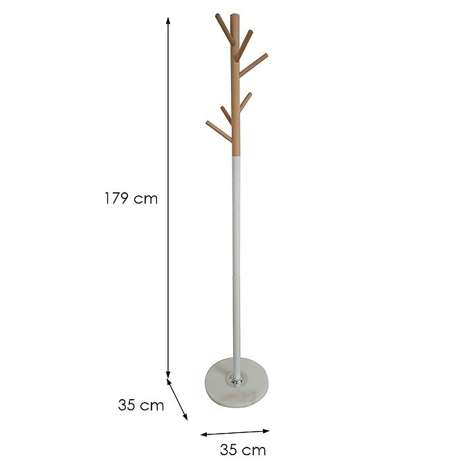 Vešiak dr-8349 bílá/drevo