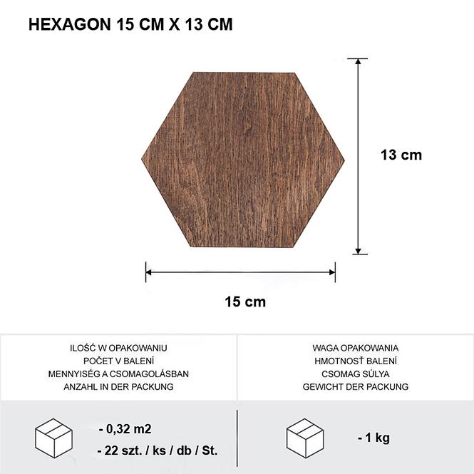 Dekorativní panel Hexagon mahagon