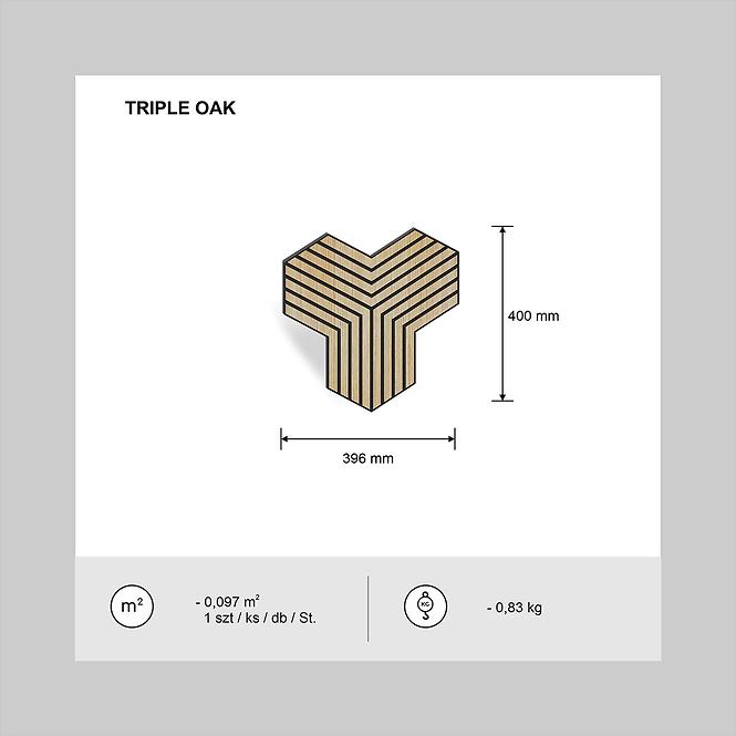 Frézovaný panel Triple dub MDF