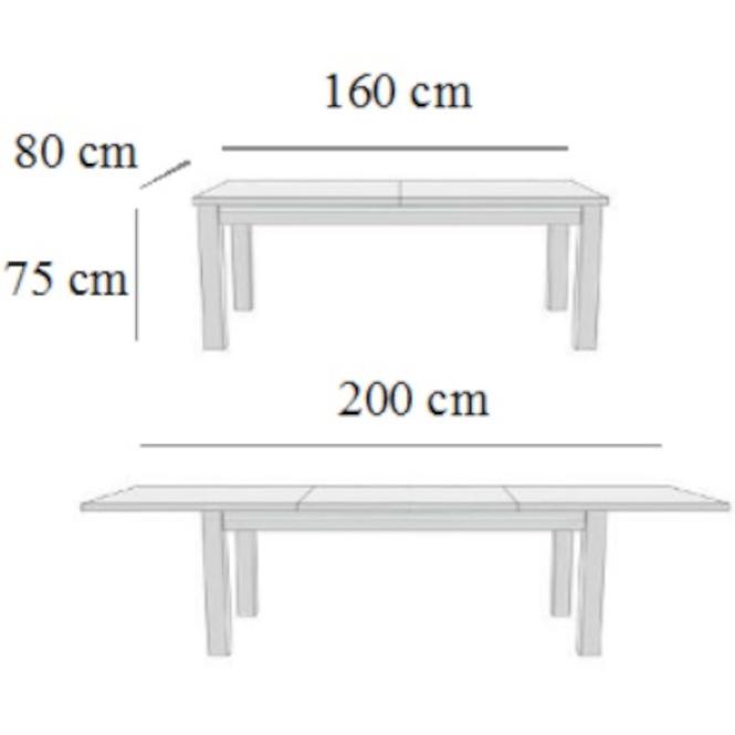 Stůl 160x80+40 Dub