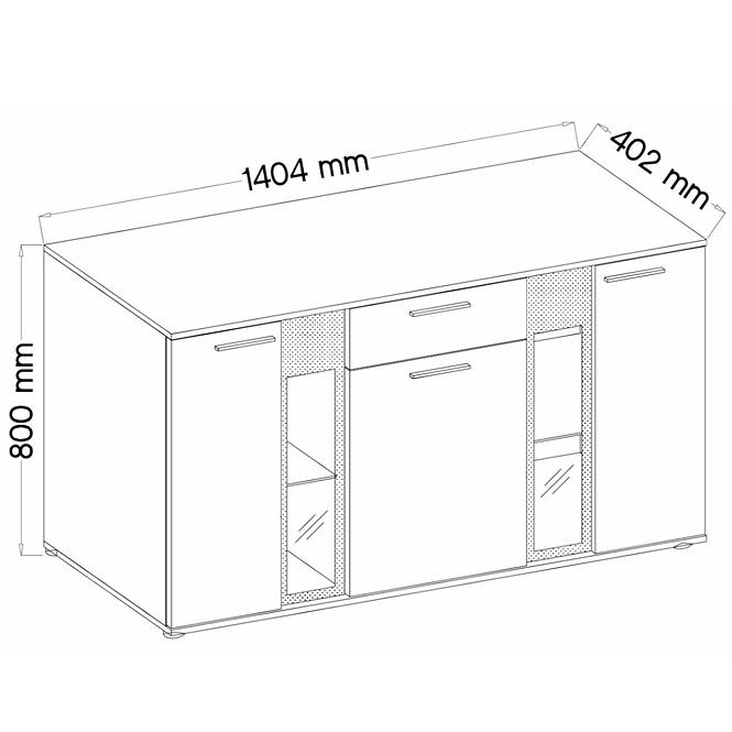 Komoda Salsa 140cm Bílá