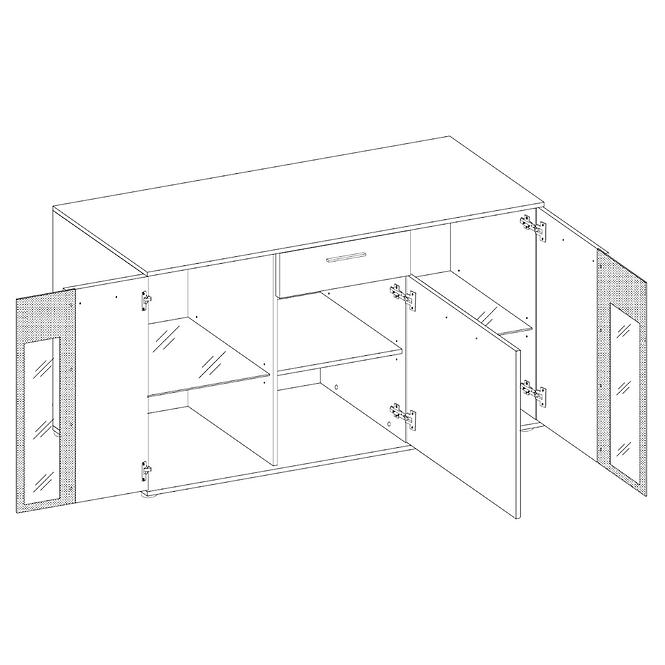 Komoda Salsa 140cm Bílá