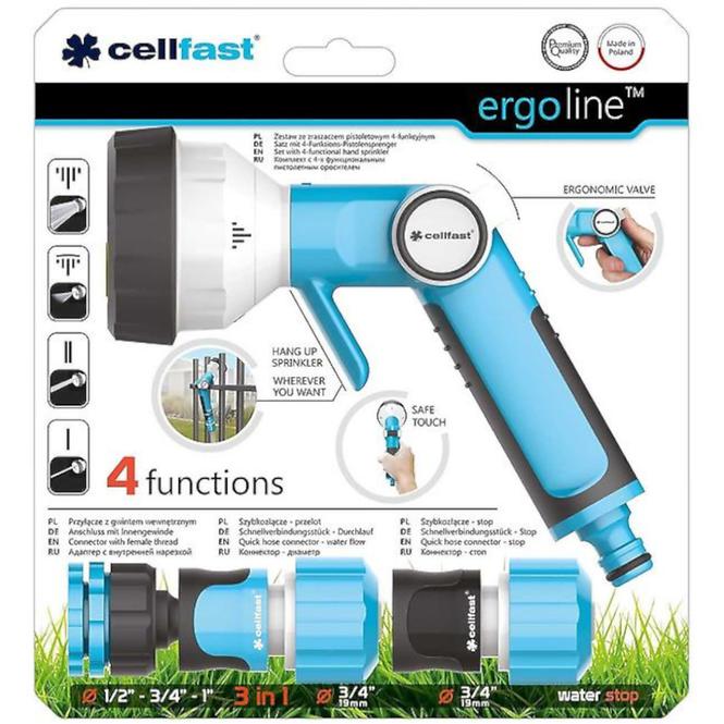 Sada ergo s pistolovým zavlažovačem 4-funkčním 3/4
