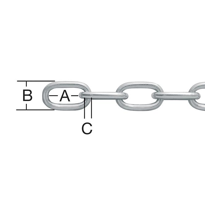 Řetěz ocel a 3mm zn