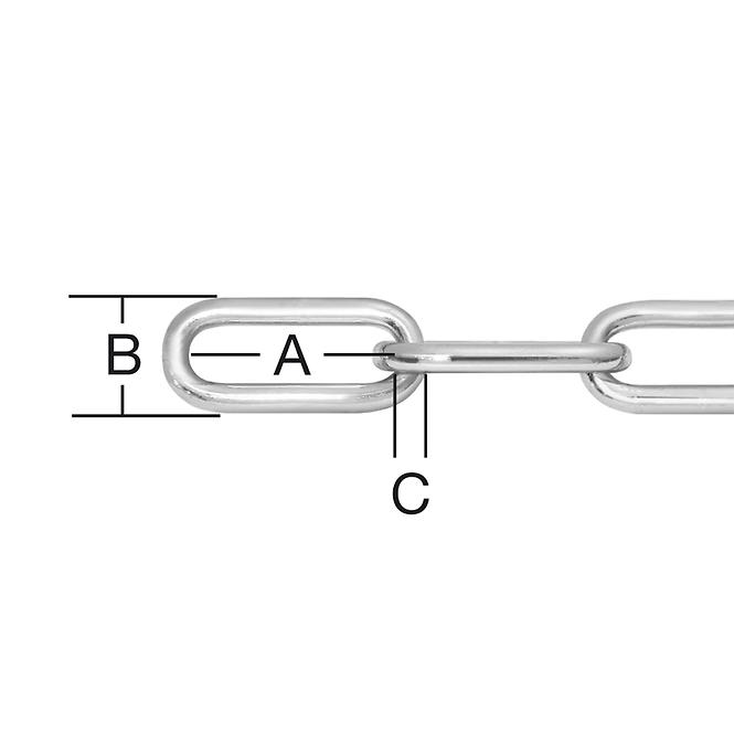 Řetěz ocel c 6mm zn