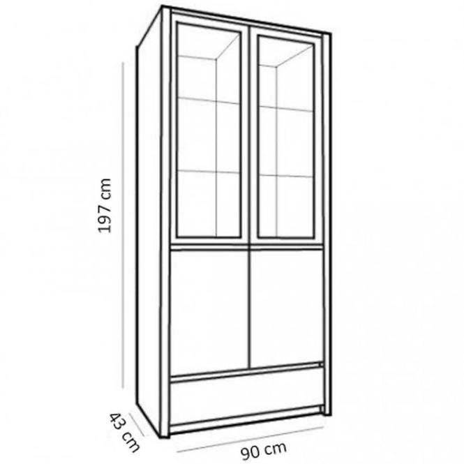 Vitrína Montana 90 cm Dub Lanýž, W2D