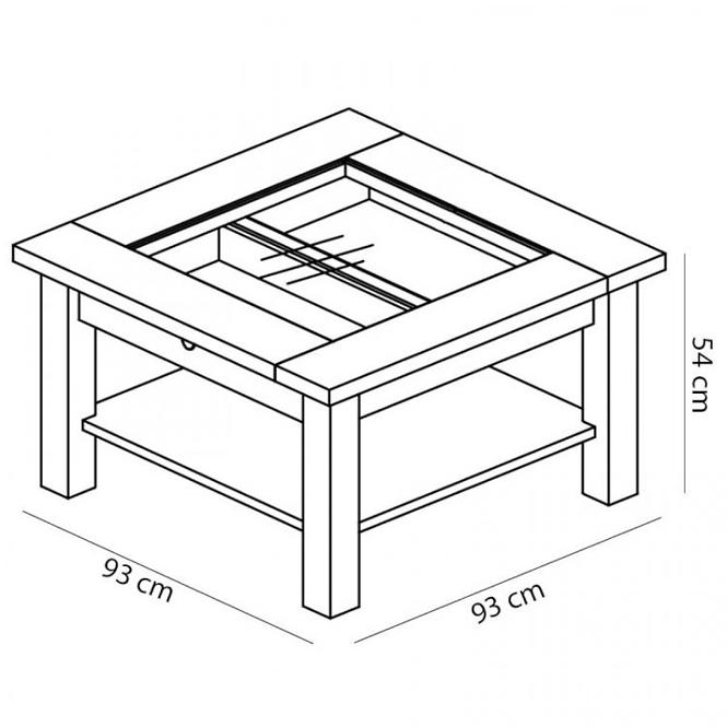 Konferenční Stolek Orient 93 cm Bílá, ST