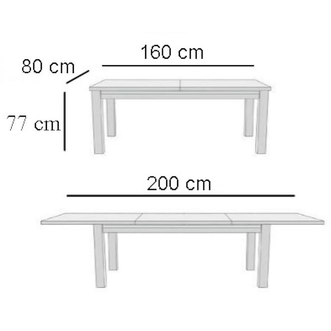 Stůl 160x80+40 Světlý Ořech