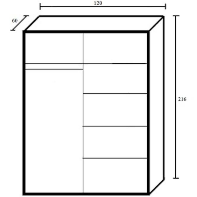 Skříň Szach 120cm Bílý