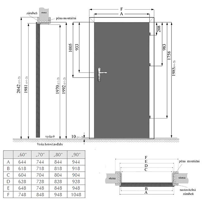 Interiérové dveře Eliza 4*4 80L bílé