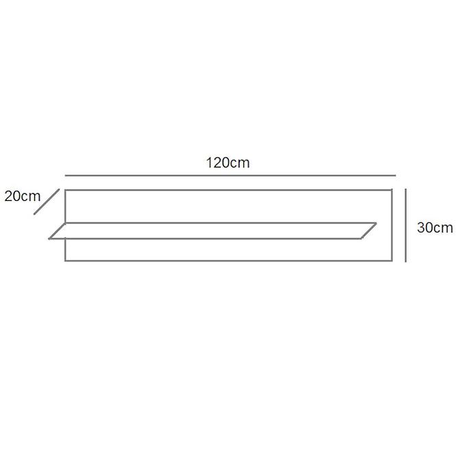 Polička Berg 120 cm Crem/Dub Zlatý