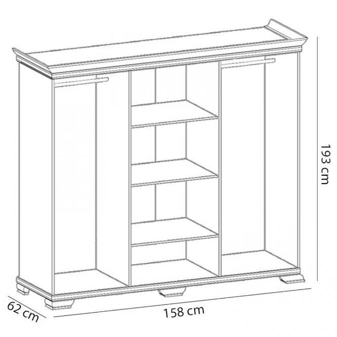 Skříň Kora 158cm Samoa King, KS2