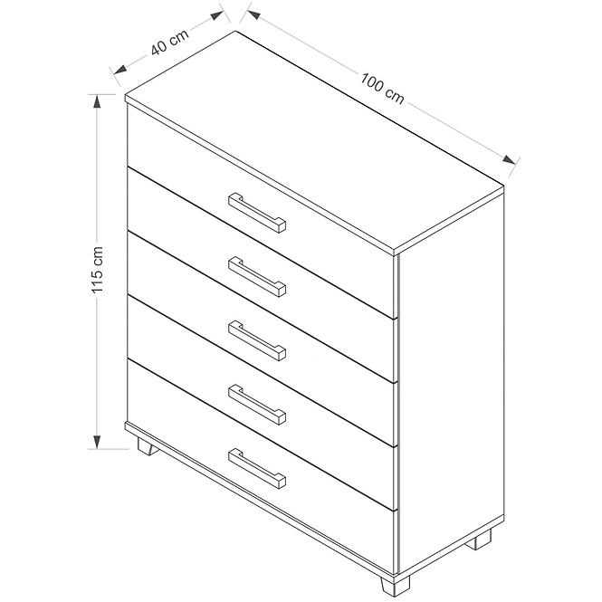 Komoda Maximus 100 cm Bílá