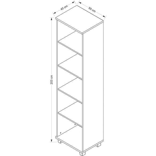 Regál Maximus 50 cm Bílá