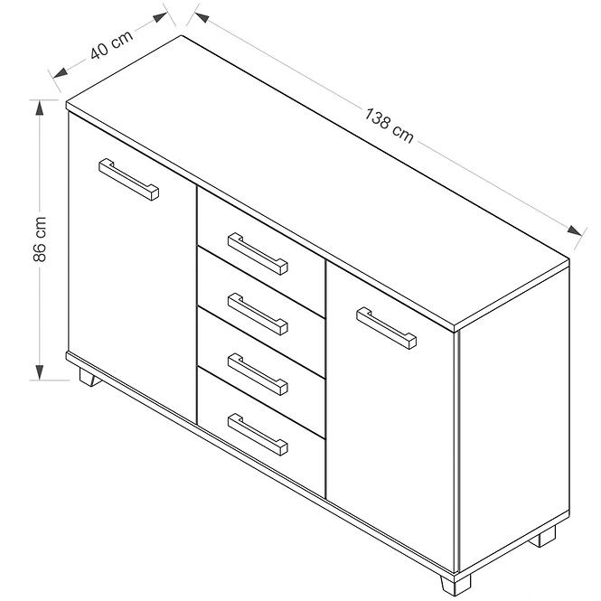 Komoda Maximus 138cm Wenge