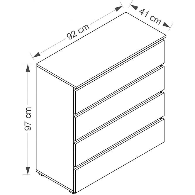 Komoda Cosmo 92 cm Bílá