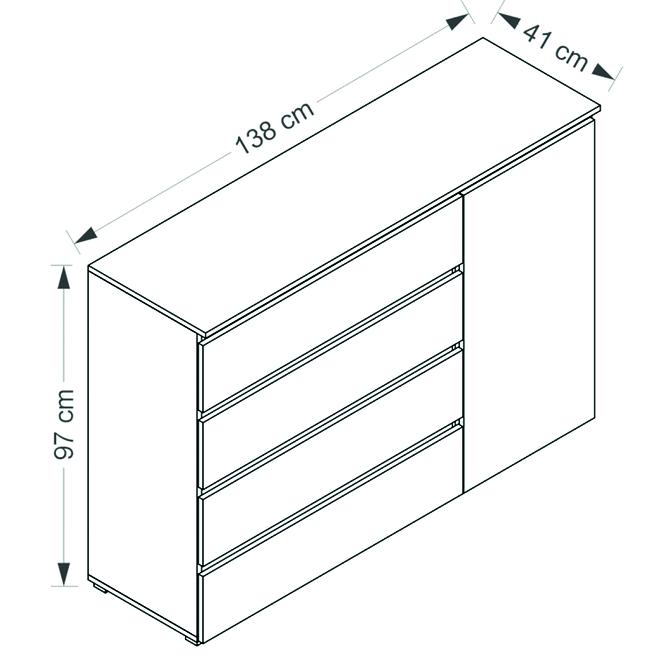 Komoda Cosmo 138 cm Bílá