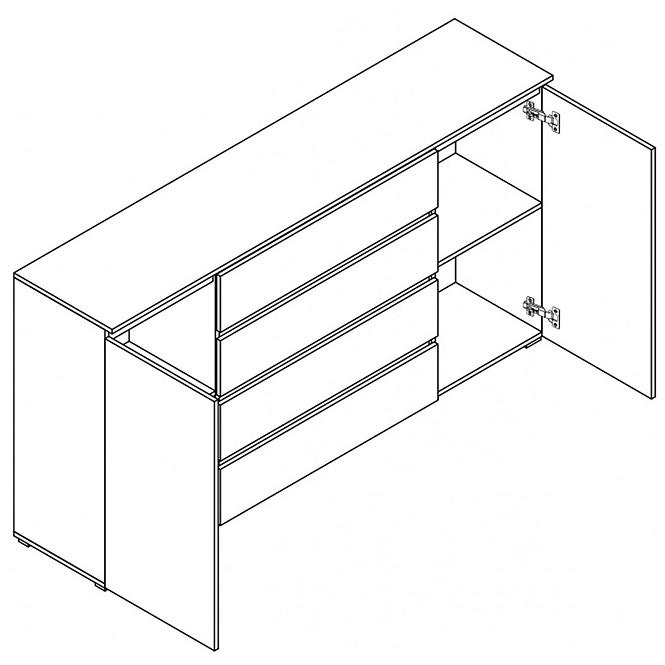 Komoda Cosmo 184 cm Bílá