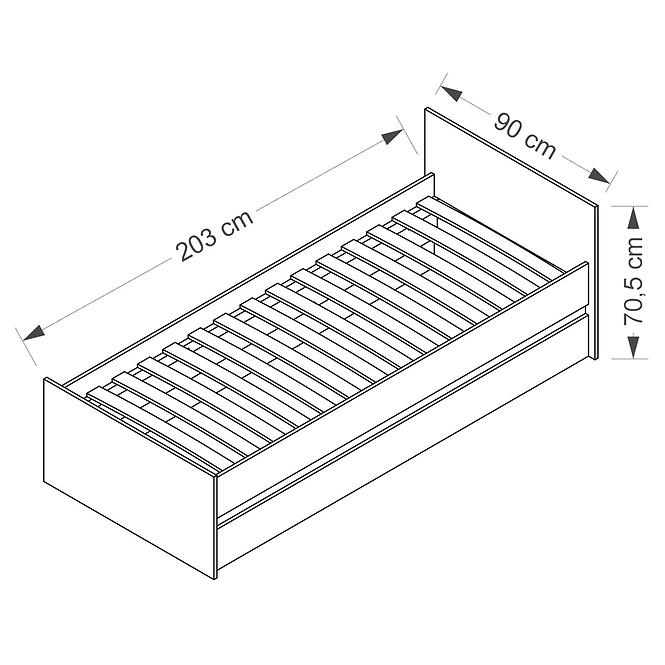 Postel Cosmo 90 cm Bílá