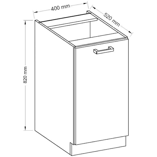 Kuchyňská skříňka Karmen 40D 1F bb, krémová