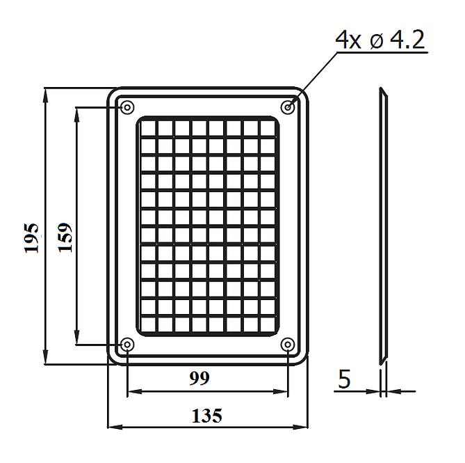 Krbová mřížka K1K-CH 135x195