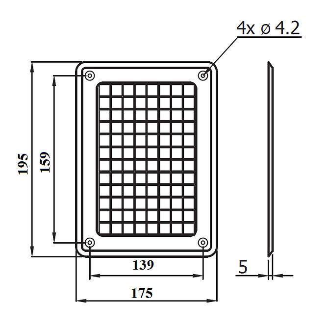 Krbová mřížka K2K-CH 175x195