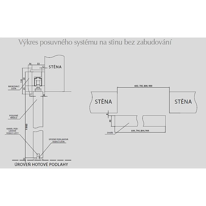 Posuvné dveře Kleopatra 0*3 60P dub sonoma