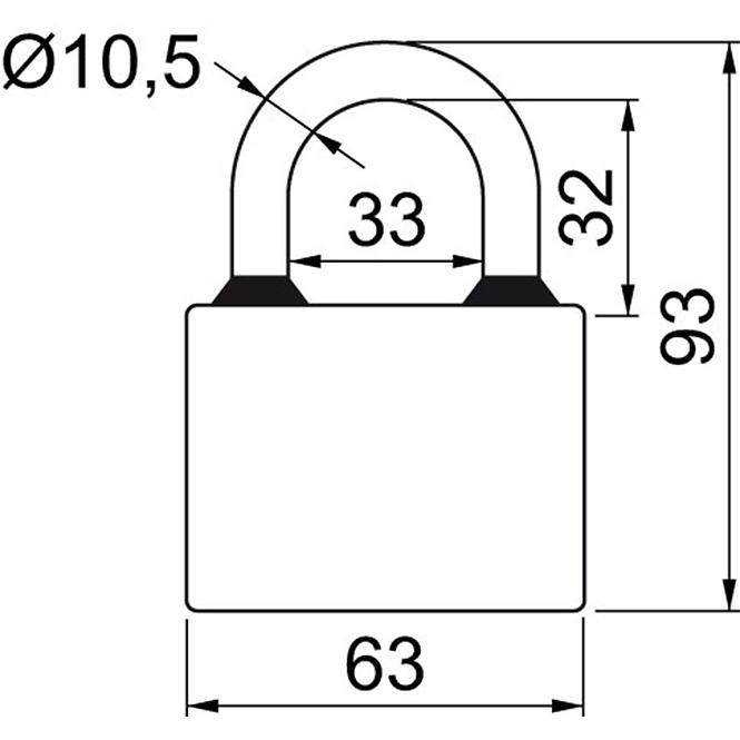 Visací zámek RV.OVAL.63