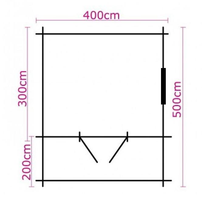 Domek Zuzia II 4X3m + terasa 4X2m