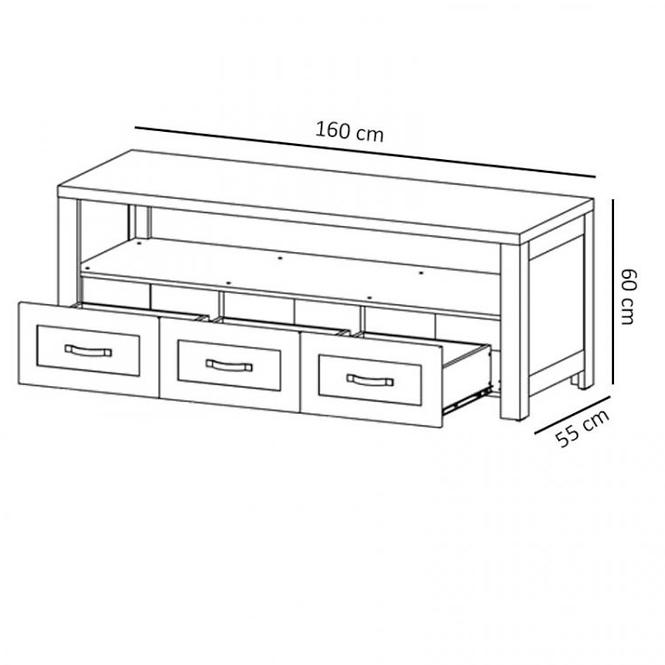 TV Stolek Nevada 160 cm Dub Lefkas Temný