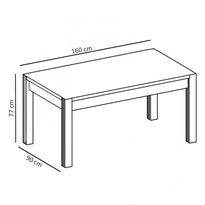 Stůl Nevada 160x90 Dub Lefkas Temný, ST