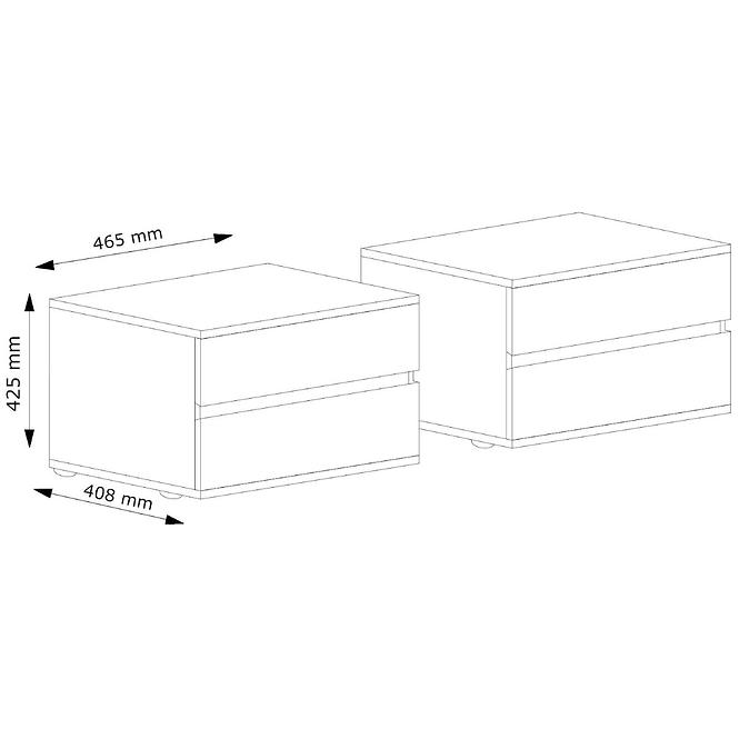 Noční Stolek 2-ks Togo Dub Wellington
